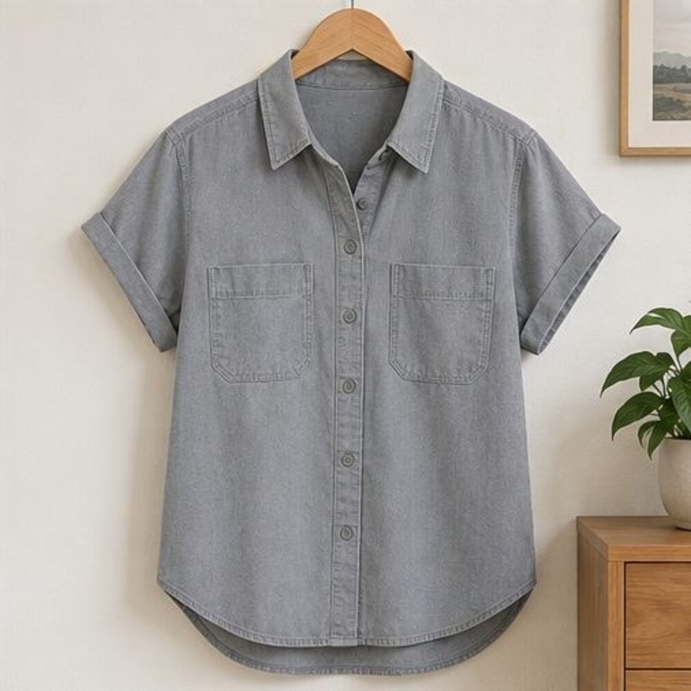 Gray Utility Pocket Shirt